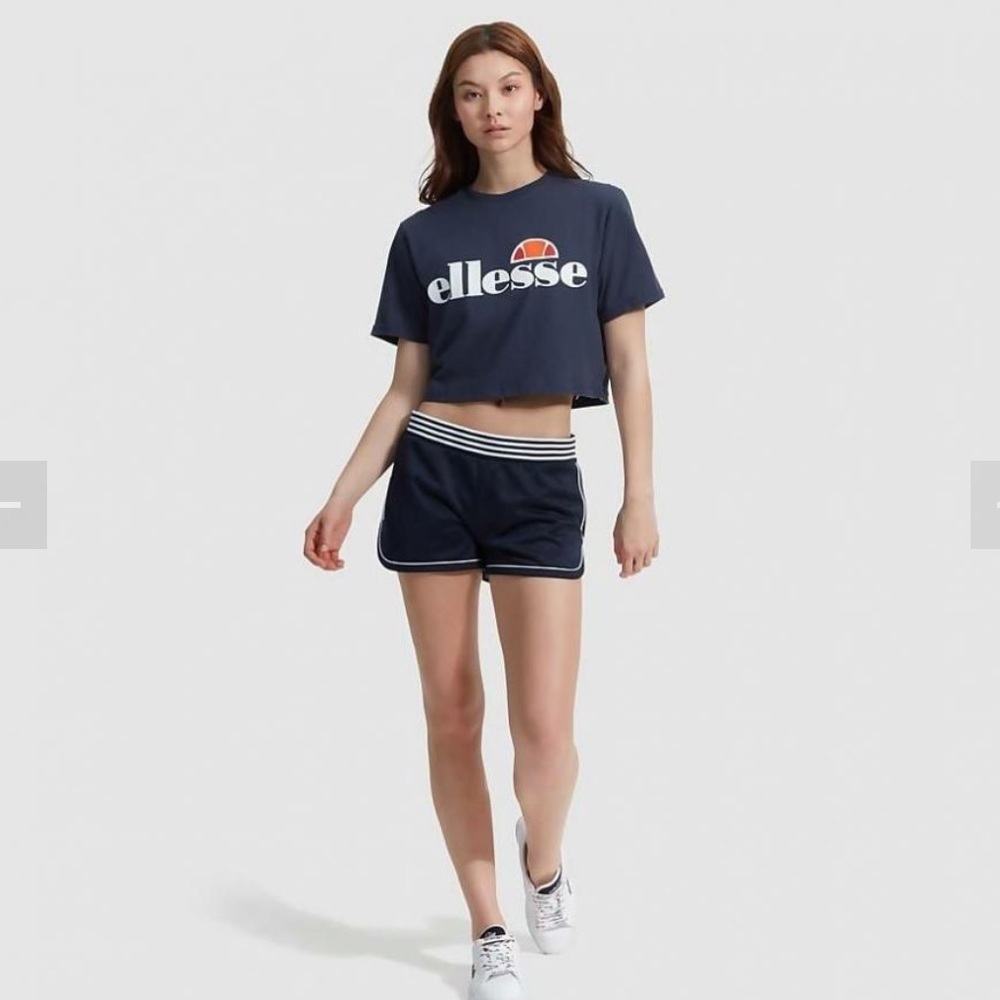 Ellesse Womens Alberta Cropped T-Shirt Navy, Large